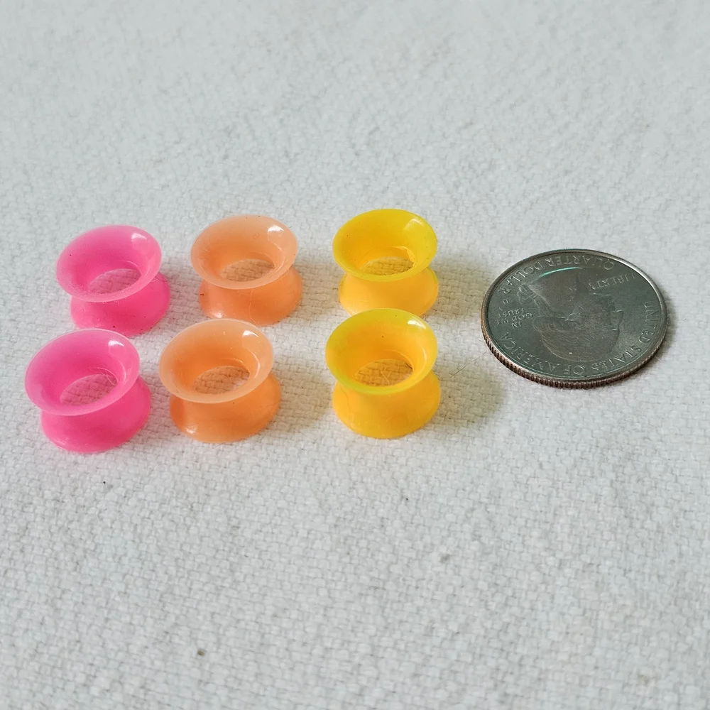 3 Pair 00G 10mm Silicone Ear Skin Flexible Flesh Tunnel Expander Stretch Gauge - Picture 3 of 5